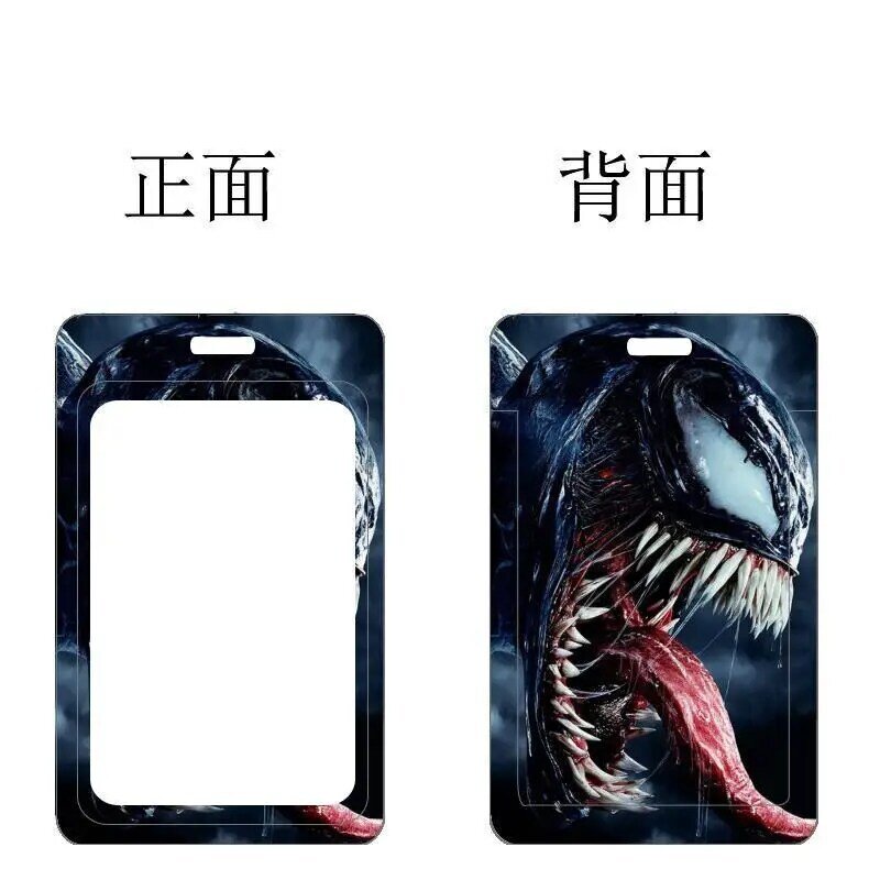 Venom PVC Card Holder Marvel Classic Movie Student Card Case Hanging Neck Bag Anti-lost Lanyard ID Card Protective Case Gifts