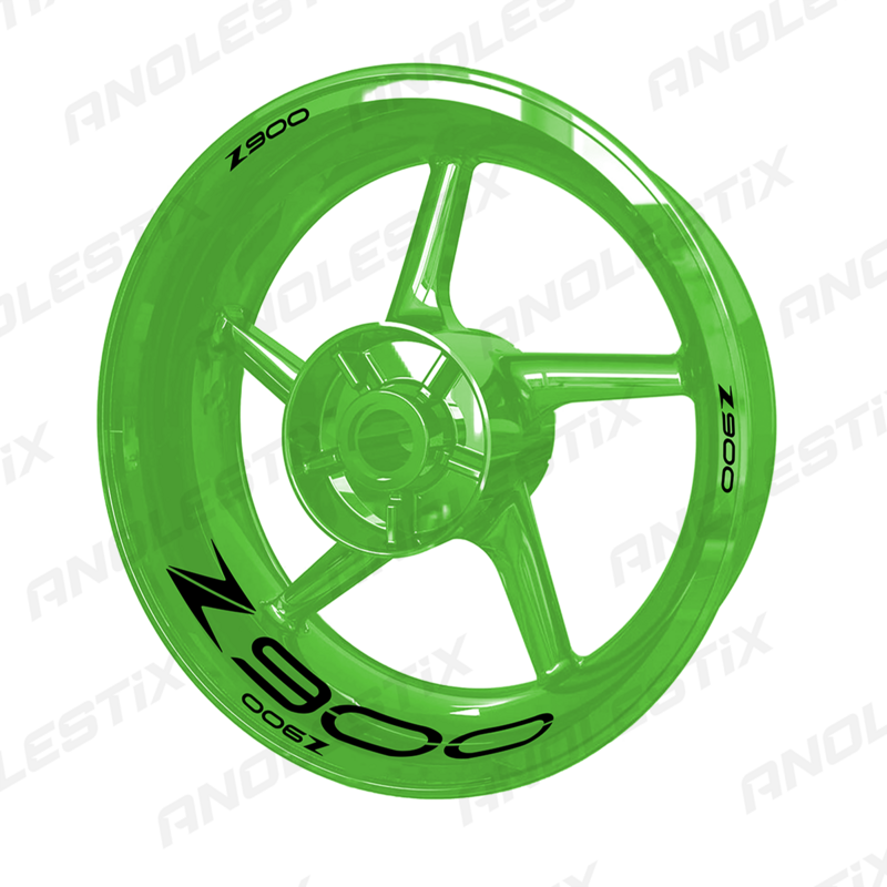 AnoleStix Reflective Motorcycle Wheel Sticker Hub Decal Rim Stripe Tape For Kawasaki Z900 2019 2020 2021 2022 2023