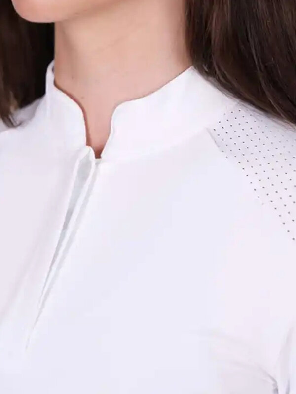 Beliebtes Design Reit hemden weiße Frau Kleidung Rennshow Sport Top Lady Wettbewerb Show Reit hemd für Reiter
