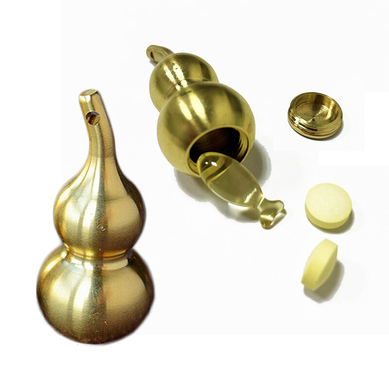 MINI Secret Stash Hidden Safe Diversion Jewelry Medicine Storage Box Brass Gourd Ornament Keychain Convenient Pocket Pill Box