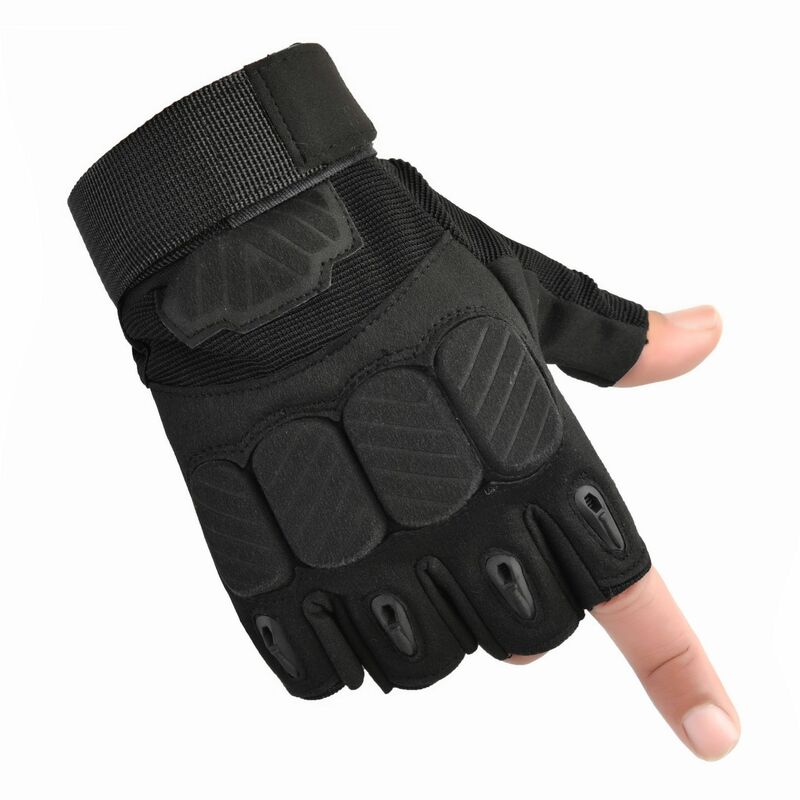 Sarung tangan setengah jari taktik perdagangan luar ruangan sarung tangan Pasukan Khusus sepeda motor berkendara silikon sarung tangan antiselip
