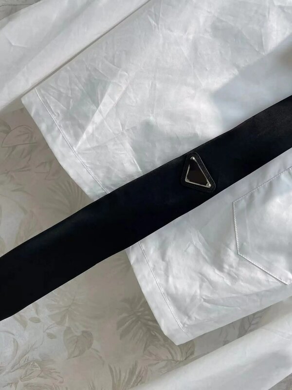 Chemise en Jean à Cravate Large pour Femme, Haut de Gamme, de Marque Luxueuse, à la Mode