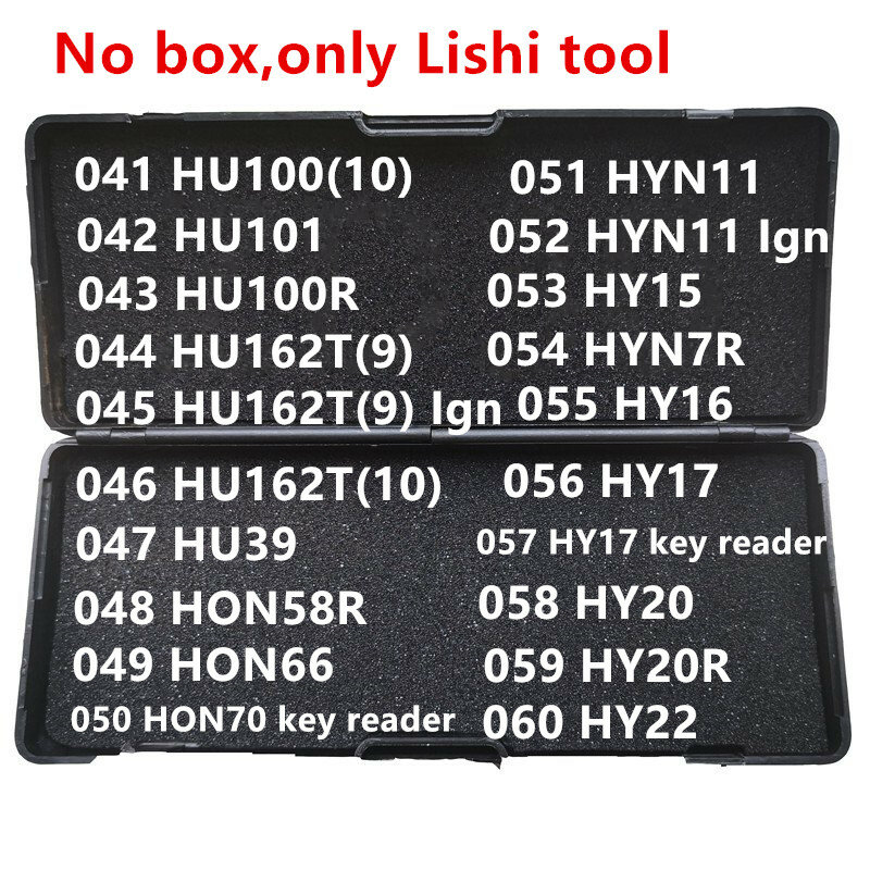 101-120 لا يوجد صندوق Lishi 2 في 1 2in1 أداة TOY43 TOY38R HU162T(8) VA6 VA2T VAC102 WT47T YH35R YM15 YM23 YM28 YM30 ZD30 HU71 K5 أدوات