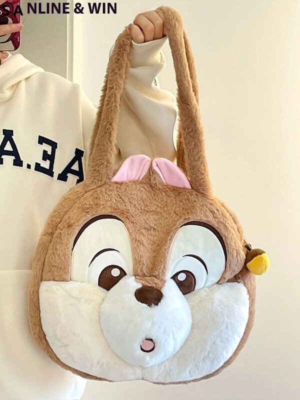 Новинка 2024, оригинальная сумка Disney, милая плюшевая сумка на одно плечо с мультяшным рисунком, вместительная сумка Chichiti, новая сумка Chichiti