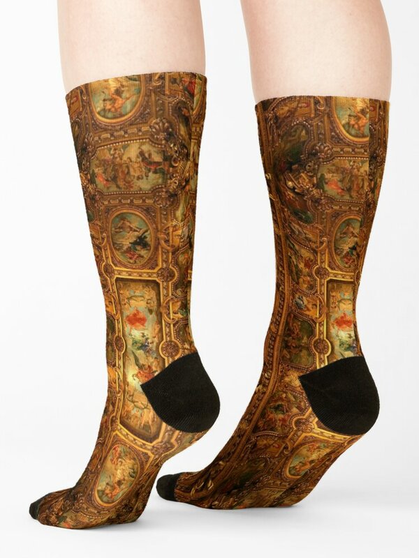Calcetines de arte renacentista dorado para hombre y mujer, medias de lujo de verano, regalos