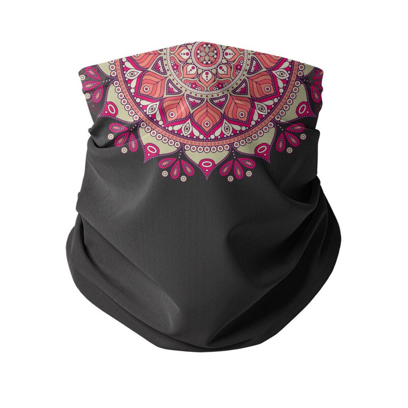 Peachy Floral Mandala Snood Beautiful Ladies Neck Gaiter For Outdoor Sports 3D Mask Buffs Neck Warmer Face Shield Scarves