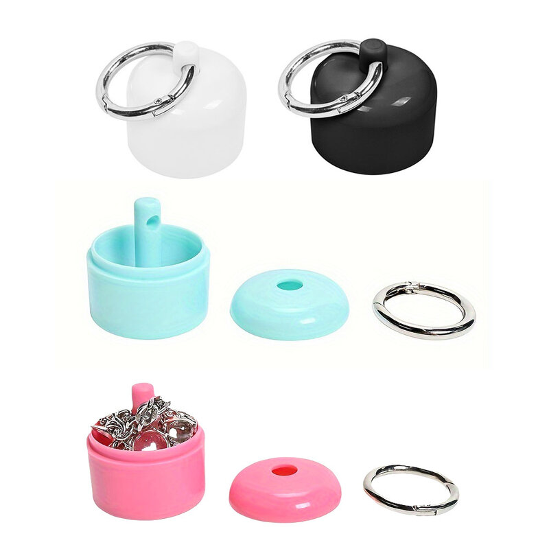 Mini Keychain Jewelry Box Portable Travel Jewelry Box Ring Necklace Bracelet Organizer With Metal Buckle Small Pill Box New