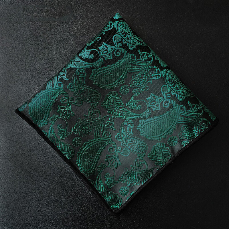 Men's Handkerchief Silk-like Suit Pocket Square Vintage Floral Print Handkerchief Towel Scarves Men Chest Towel Suit Accessories
