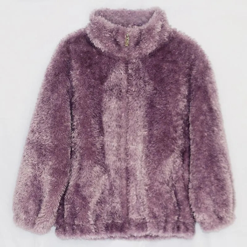 Jaqueta de veludo granular feminina, casaco de ovelha, pele avançada, casacos de pele de cordeiro, top feminino, outono, inverno, novo, 2023