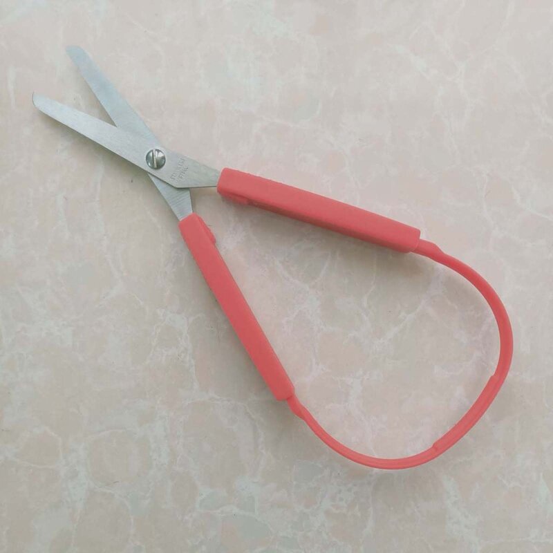 6 pçs colorido laço tesoura para crianças fácil aperto auto-abertura scissor segurança ponta redonda corte adaptável 85dd