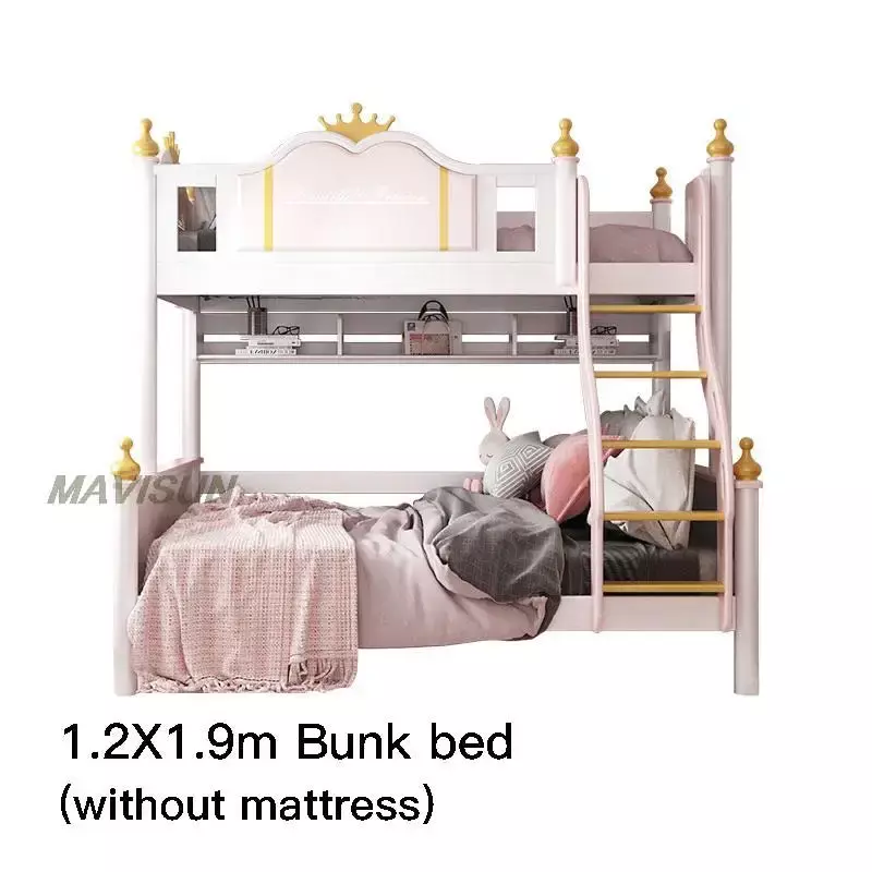 Princess  Pink Bunk  Girl Child Liked Up Down room Set Combination Storage  Household Suitable Home Furniture