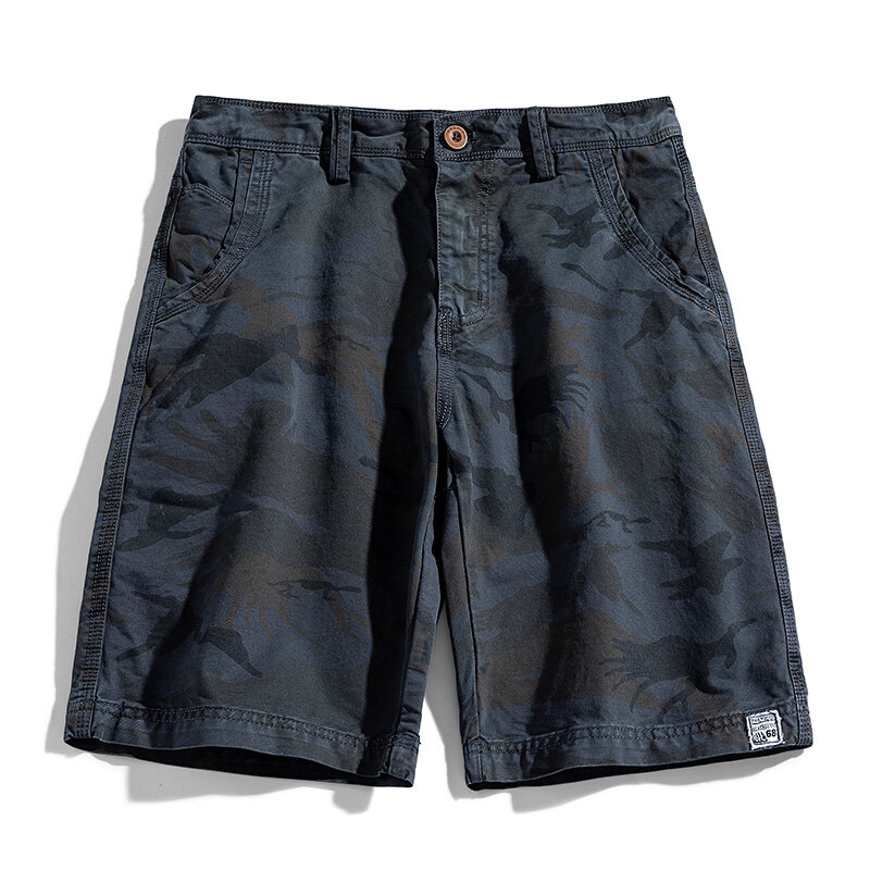 Pantalones cortos de camuflaje para hombre, Shorts masculinos de algodón con múltiples bolsillos, informales, de verano, 2023