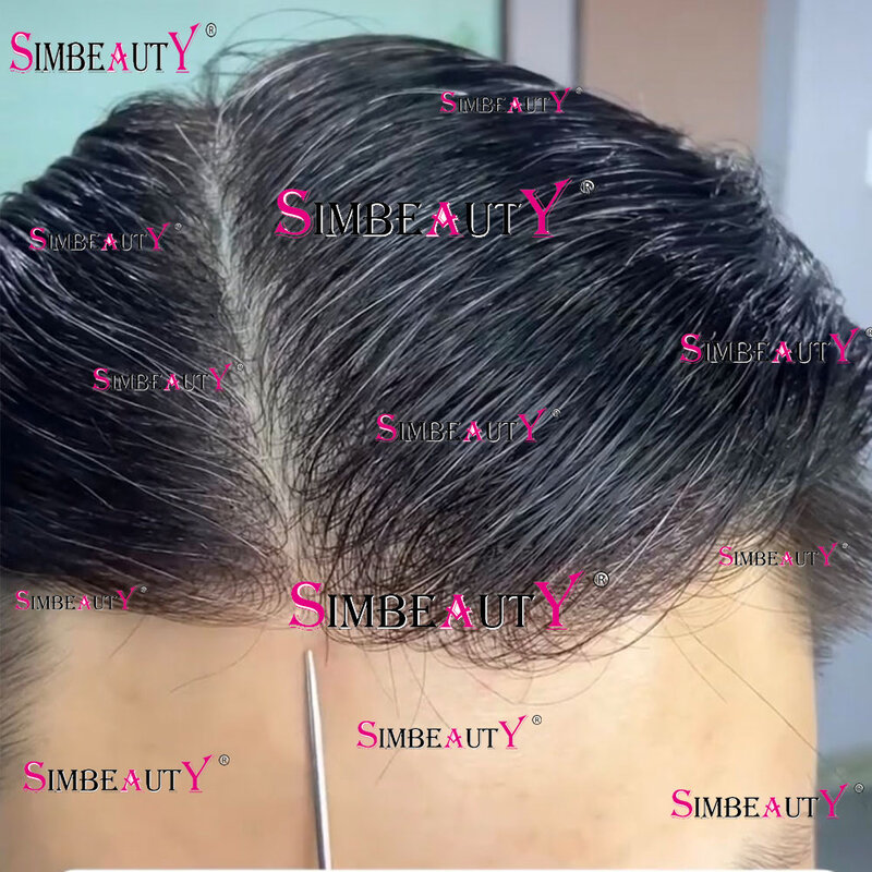 Натуральный Hairline 1B20 1B40 серый черный коричневый мужской парик из микрокожи супер прочный тонкий парик из искусственной кожи парик капиллярный протез