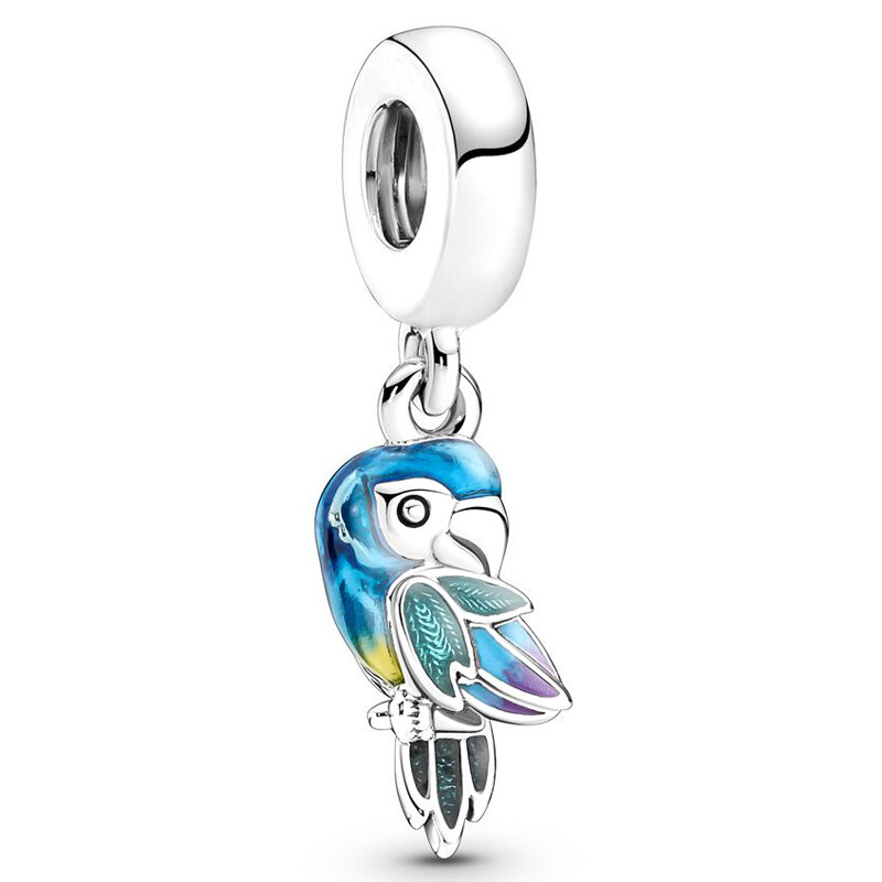 Parrot Octopus Camping Night Sky Bubble Tea Chameleon Pendant Beads 925 Sterling Silver Charms Fit Fashion Bracelet DIY Jewelry