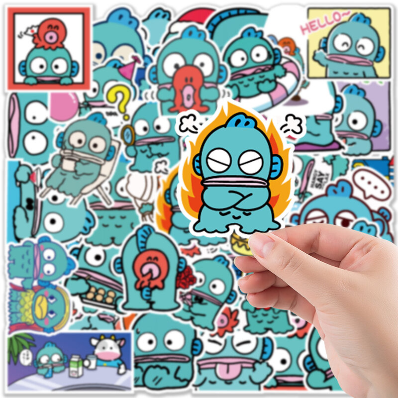 Pegatina Kawaii Hangyodon de dibujos animados para álbum de recortes, calcomanías impermeables para portátil, Maleta, regalo para niños, 50/100 piezas