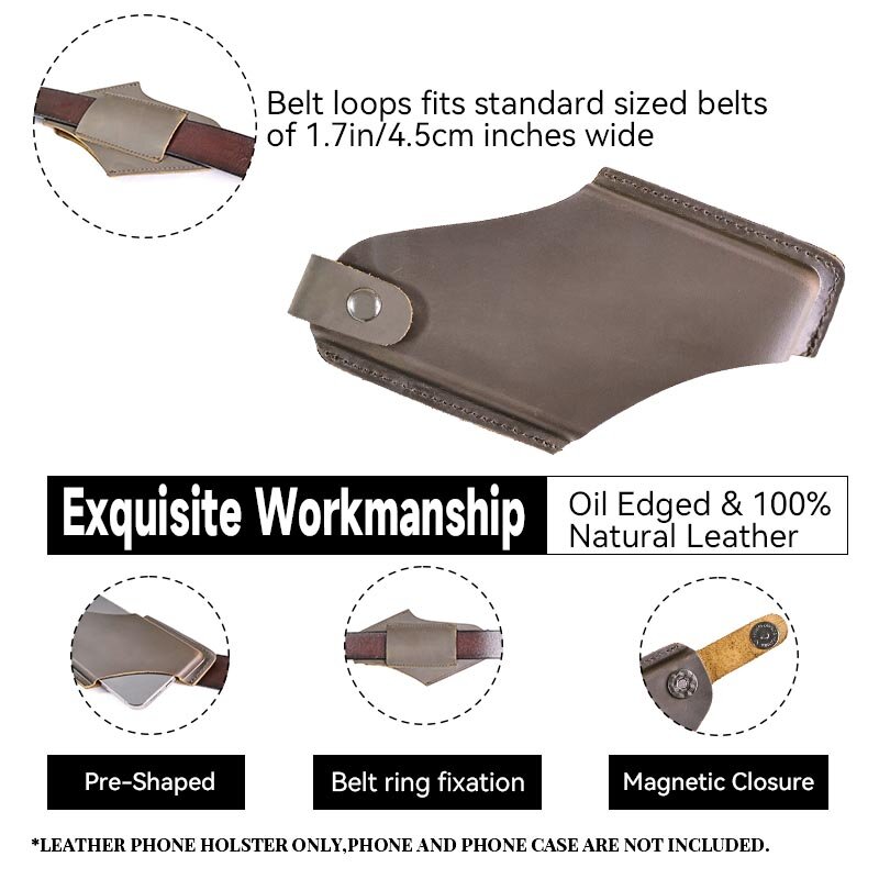 RIYAO paket tas pinggang kulit asli untuk pria, tas pinggang, tas sarung ponsel, tas penyimpan untuk iphone 5.4-6.7