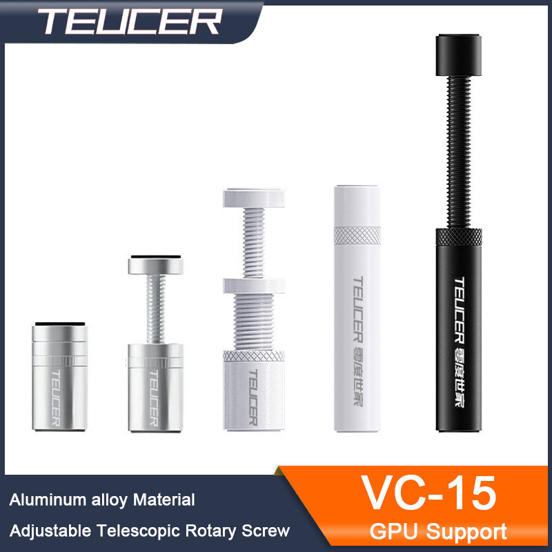 TEUCER-Soporte de tarjeta gráfica VC15, tornillo giratorio telescópico ajustable y estable, soporte de aleación de aluminio, soporte Vertical de GPU