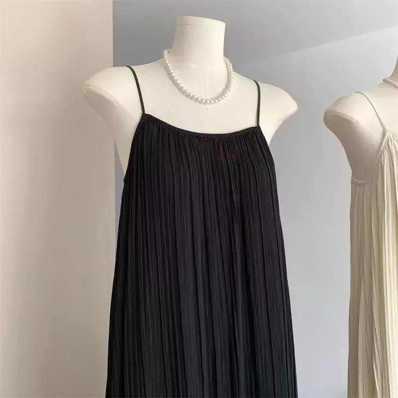 Women's Nightdress Sleeveless Spaghetti Strap Sleepdress Sexy Long Nightgown O-Neck Home Clothing Can Be Wear Out Nighty