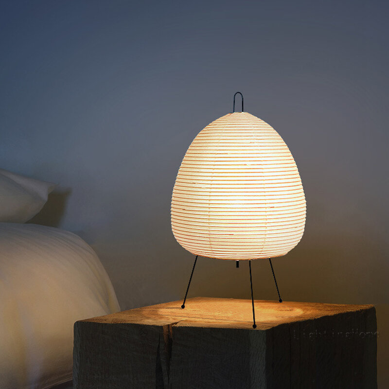 Japanischen Design Akari Wabi-sabi Yong Tisch Lampe Gedruckt Reis Papier Lampe Schlafzimmer Desktop Dekoration Tisch Lampe Drop Verschiffen