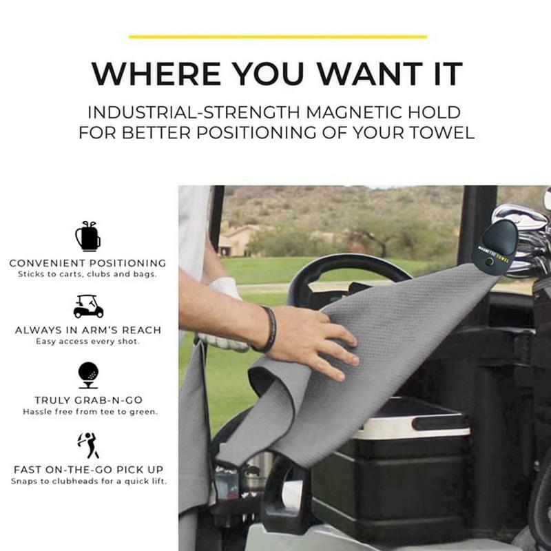 Handuk Golf Magnetik Kuat Penyerapan Air Magnetik Handuk Ramping Pria Peralatan Golf Aksesori Hadiah Ide untuk Pecinta Golf