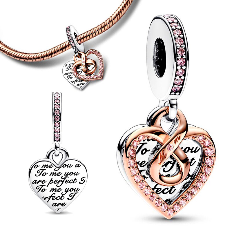 Original Splittable Mother & Daughter Dangle Charm Fit Pandora Bracelet Women Special Surprise 925 Sterling Silver Jewelry Gift