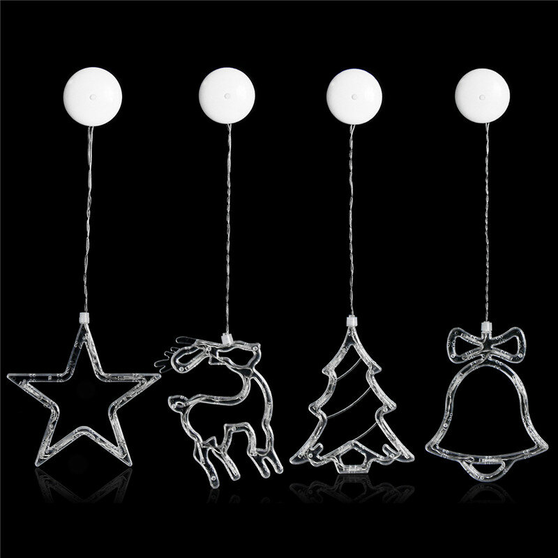 20 светодиодов, Рождественский светильник-колокольчик, Рождественская вечеринка, праздничная декоративная лампа на присоске, праздничный светильник на батарейках для украшения дома