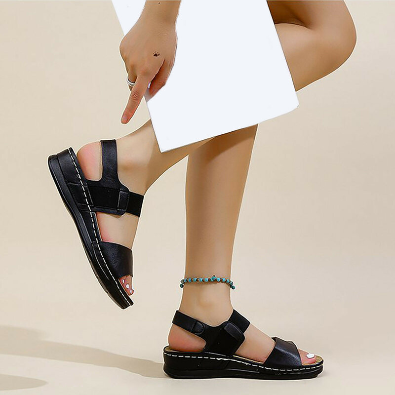 Sandalias planas de verano para mujer, zapatos de punta abierta, chanclas informales de marca de diseñador, zapatillas para caminar en la playa a la moda