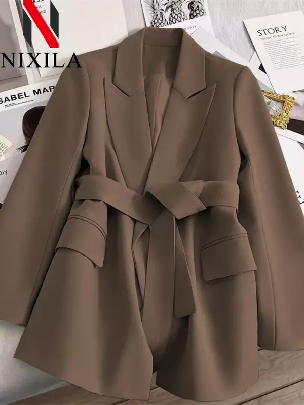 Новинка весна-осень блейзер для женщин 2024 верхняя одежда офисные женские пальто свободного кроя Женская одежда в стиле ретро элегантная женская куртка