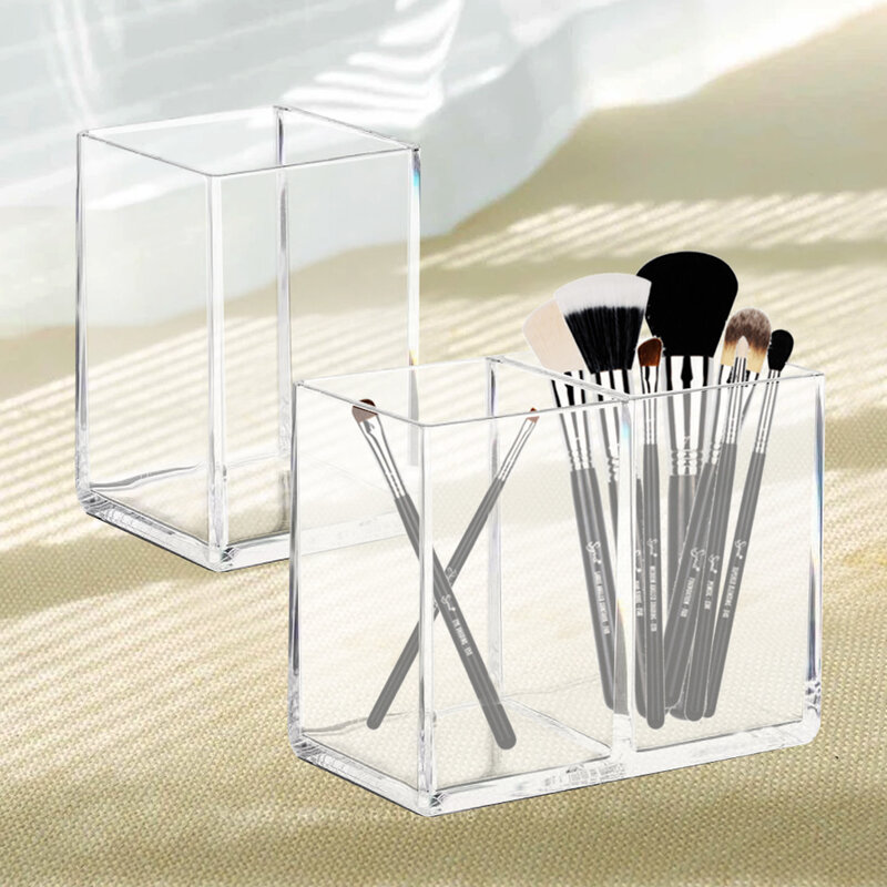 Organizador de acrílico para cosméticos transparente sobrancelha lápis escova titular organizador de maquiagem caixas escova recipientes caixa de armazenamento