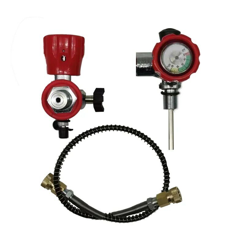 Acecare silinder karbon Scuba, tabung karbon Scuba HPA 4500Psi katup tangki udara dan stasiun pengarsipan M18 * 1.5 keselamatan api dan menyelam