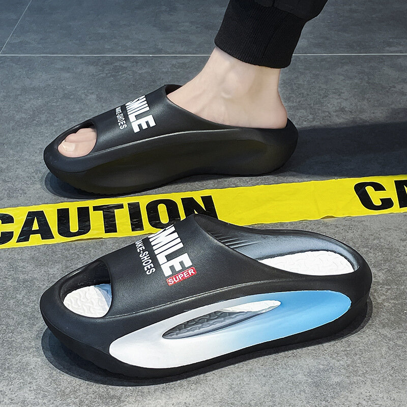남성용 신상 샌들 슬리퍼, 두꺼운 바닥 플랫폼 슬라이드, 부드러운 Eva 슬리퍼, 캐주얼 비치 신발, 여름 운동화