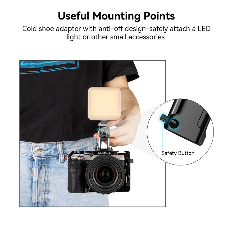 Smallrig mini punho superior com montagem de sapata fria para para câmeras mirrorless/digitais/outras câmeras pequenas (1/4 screws-20 parafusos)-2756