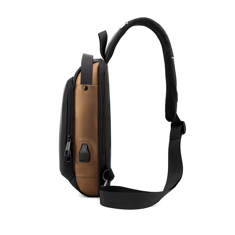 حقيبة كتف USB متعددة الوظائف مضادة للسرقة للرجال ، متقاطعة مع الجسم ، حقائب صدر بحبال للسفر ، حزمة ساعي البريد
