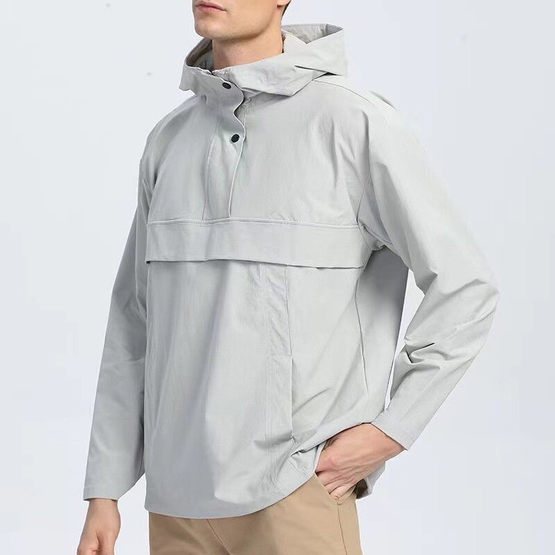 Autumn and winter exercise coat men's windproof mountaineering clothing Waterproof warm hoodie running fitness shell jacket
