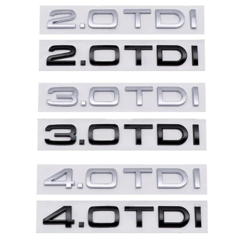 3D ABS Car Rear Trunk Sticker 2.0 2.5 2.7 3.0 4.0 TDI 30 35 40 45 50 55 TDI Emblem For Audi A1 A3 A4 A5 A6 A7 A8 Q2 Q3 Q5 Q7 TT