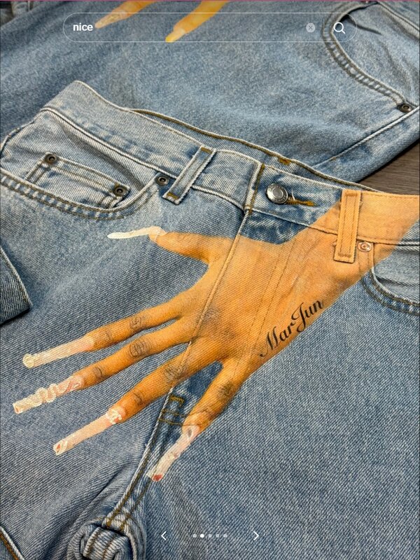 Jeans Harajuku bordir grafis pria wanita, celana Jin kurus pinggang tinggi bercetak, pakaian jalanan Y2K