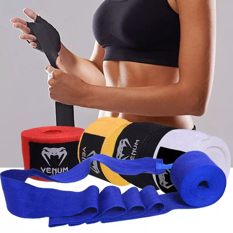 Boxing Bandage Cotton Elastic Bandage Sanda Muay Thai Karate Sports Fist Bandage Fitness Hand Protector Wrist Wrap Handband