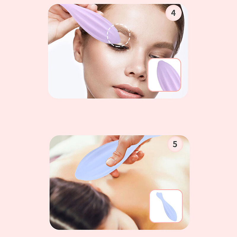 Rodillo de silicona para masaje facial, herramienta de belleza para el cuidado de la piel, Gua Sha