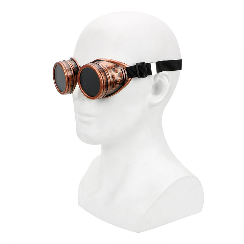 Kacamata hitam Gotik Las Retro, kacamata pelindung terik matahari untuk sepeda motor, lensa Steampunk, kacamata berkendara aman