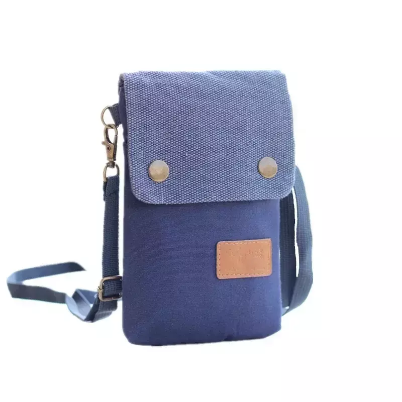 C02-Mini sac à bandoulière pour téléphone portable pour femme, solide, décontracté, en toile légère