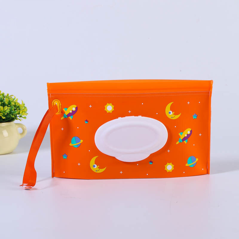 Tücher Behälter hüllen Feucht tuch Tasche Schnapp band Clam shell umwelt freundlich wieder verwendbar leicht zu tragen Baby tragbare Tissue Box Kosmetik tasche