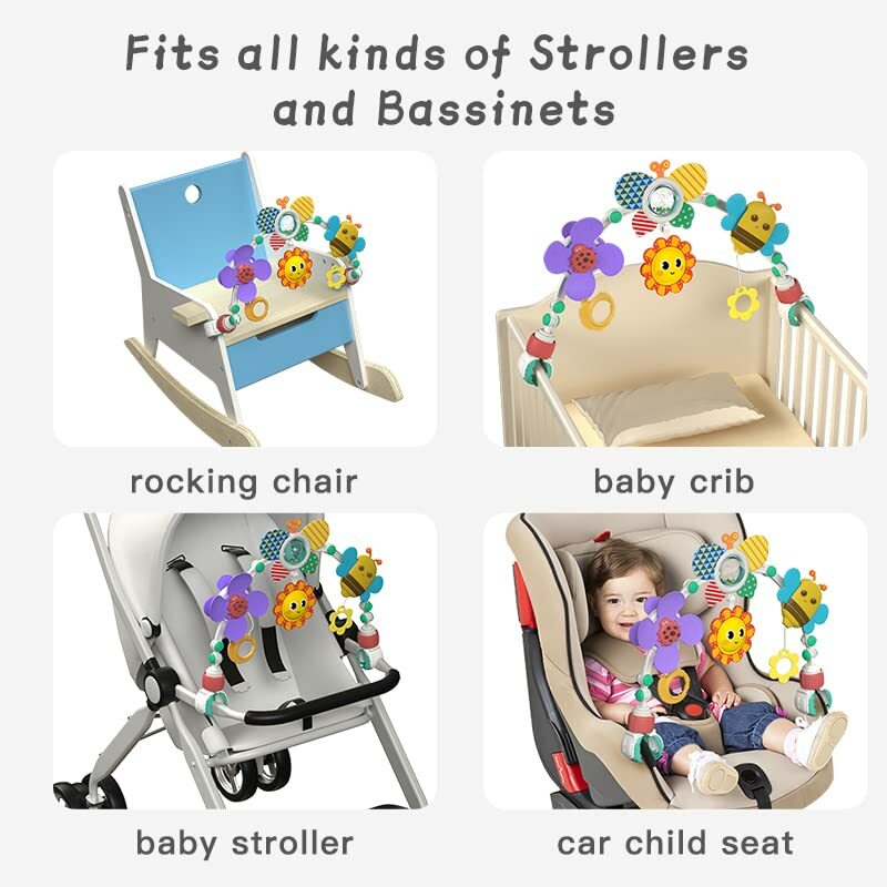 유아용 이동식 유모차 장난감, 유아용 침대 딸랑이, 신생아 침대, 걸이식 딸랑이, 아기 자동차 교육용 아기 장난감, 0-12 개월