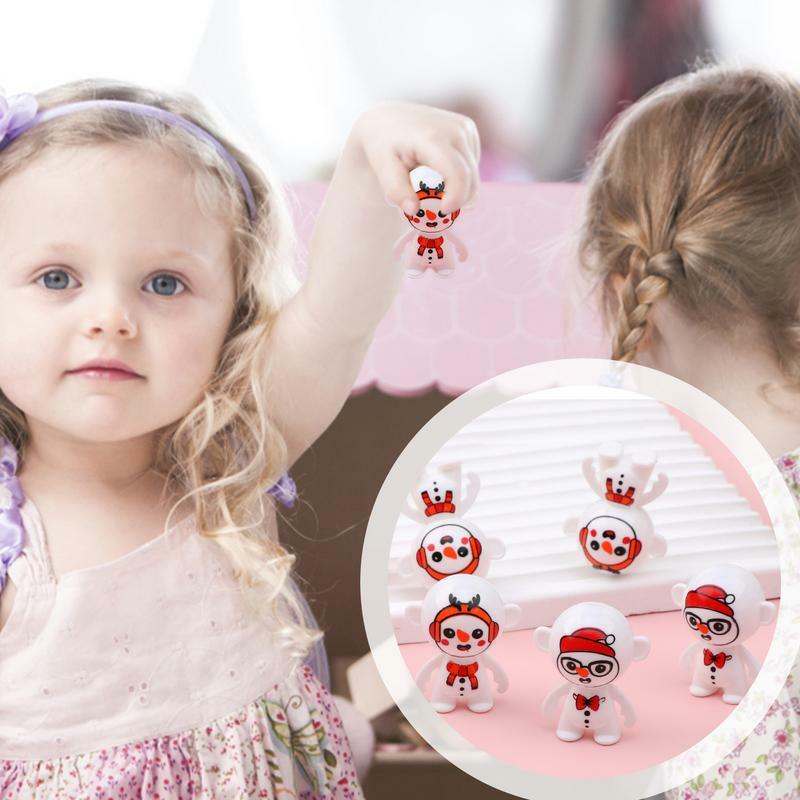 Ornamento invertido de boneca auto-entintado para meninas, astronauta bonito dos desenhos animados e boneco de neve, brinquedos do macaco