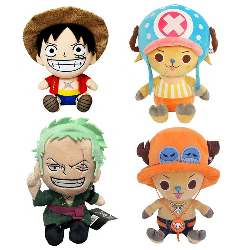 Baru 25CM One Piece Figur Anime Cosplay Mainan Lembut Zoro Luffy Chopper Ace Law Boneka Lucu Liontin Boneka Kartun Hadiah Natal untuk Anak-anak