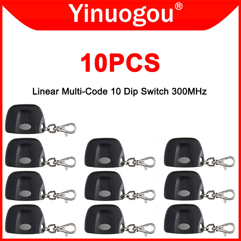 10Uds Linear Multi Code 3083 3089 3060 1089 3070 4120 4140 MCS308911 MCS308301 Control remoto para puerta de garaje 300MHz 10 interruptores DIP