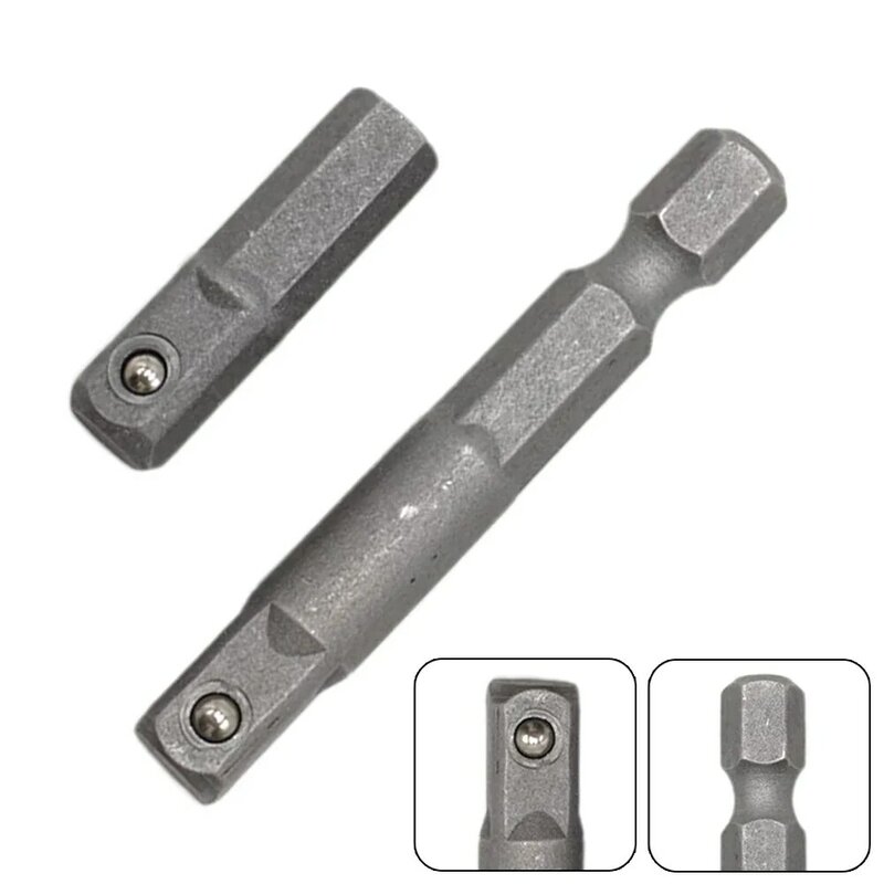 2pcs Impact Socket Adapter 1/4" Hex Shank Drive Extension Rod Wrench Converter For Quick Change Drill Chucks Replacement Tools