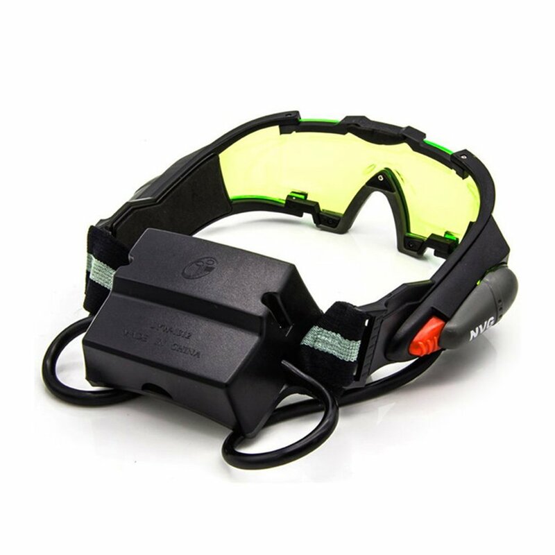 Occhiali di vetro per visione notturna a LED regolabili occhiali da caccia per moto da moto da corsa occhiali con luce ribaltabile antivento