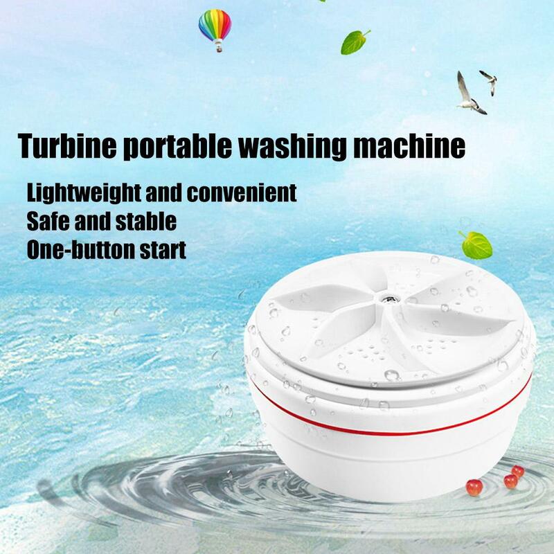 Mini lavadora ultrasónica Turbo, lavadora portátil alimentada por USB, ropa interior, calcetines, lavadora de suciedad para viajes y hogar