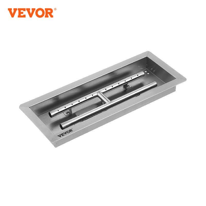 Vevor Drop-In Fire Pit Pan Brander Vierkant Aardgas Popane Gas Roestvrij Staal Voor Outdoor Camping Barbecue Achtertuin Grill