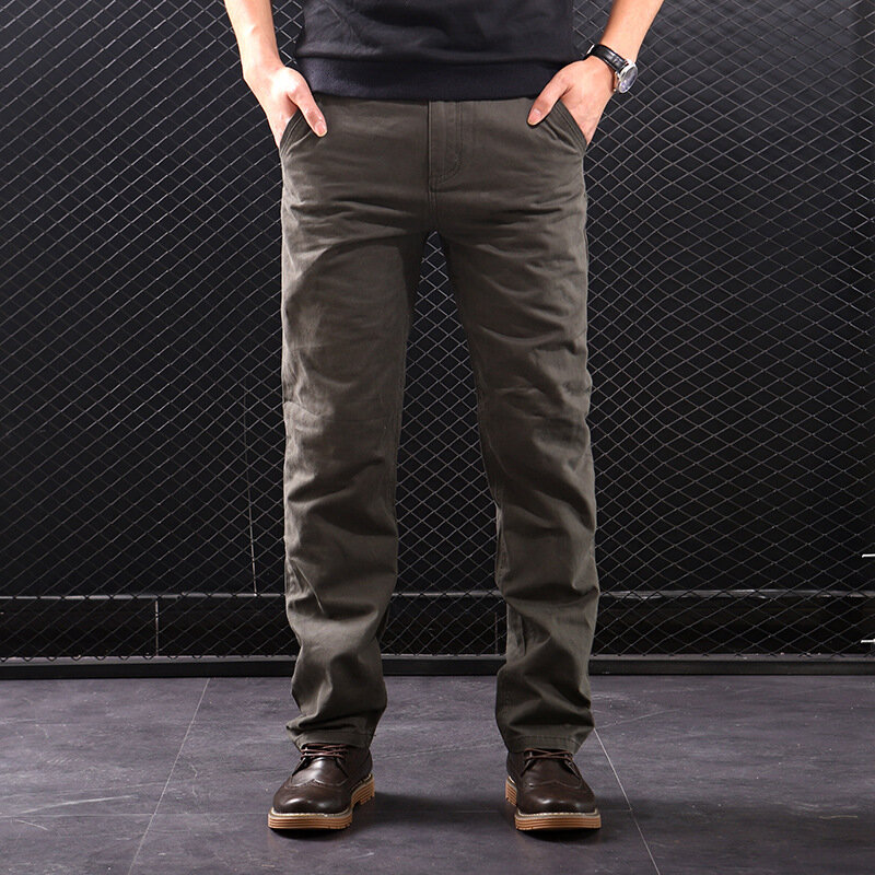 Celana Panjang Katun Trendi Celana Cargo Longgar Kasual Pria Pakaian Sehari-hari Streetwear Pakaian Taktis